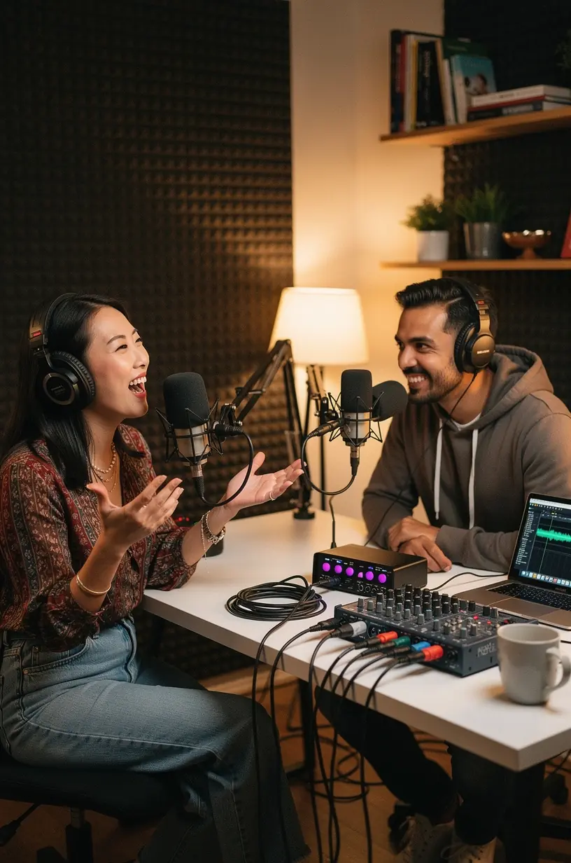 Photo of a team collaborating around a table with digital devices displaying automation project plans.